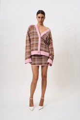 BY JOHNNY - CAROLINA CHECK KNIT CARDI
